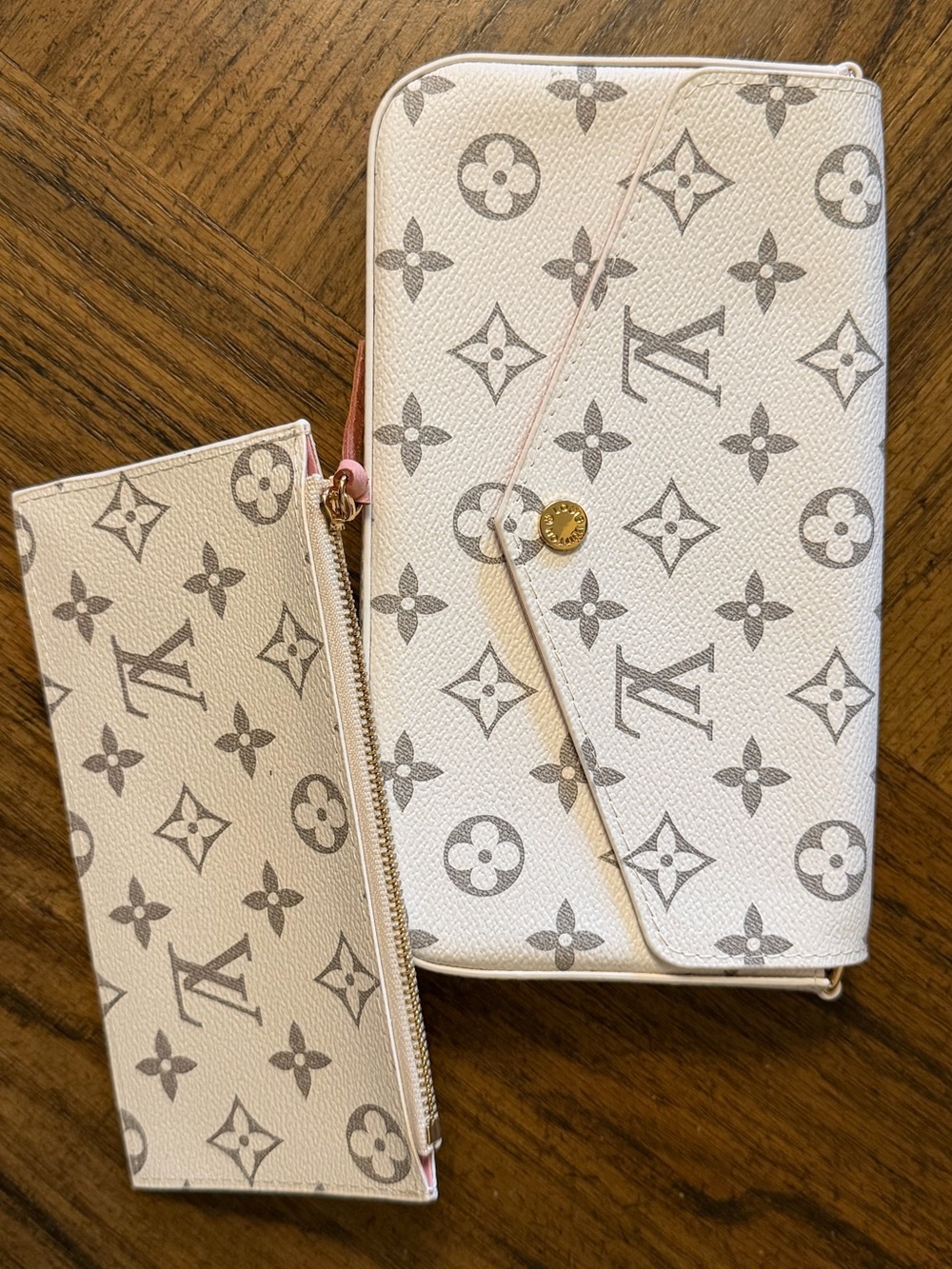 White monogram bag